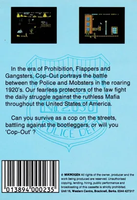 Cop-Out (UK) (1986) (Trainer) box cover back